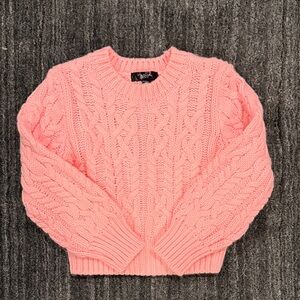 Aqua Soft Pink Cable Knit Sweater